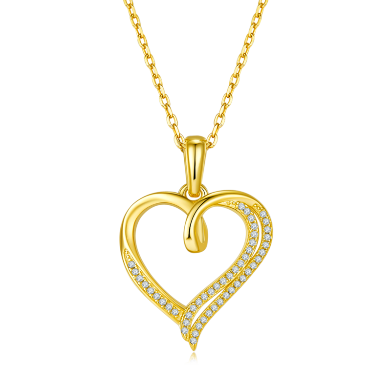 复芯爱心PendantS925银Moissanite厘石D级0.15ct